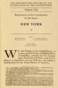 Cover: Ratification of the Constitution by the States, New York: v. 3 - University of Wisconsin Press