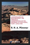 Cover: Monographs on Biochemistry - Trieste Publishing