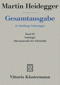 Abbildung von: Ontologie. Hermeneutik der Faktizität - Vittorio Klostermann Verlag