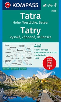 Abbildung von: KOMPASS Wanderkarte 2100 Tatra, Hohe, Westliche, Belaer, Tatry, Vysoké, Západné, Belianske 1:50.000 - KOMPASS-Karten