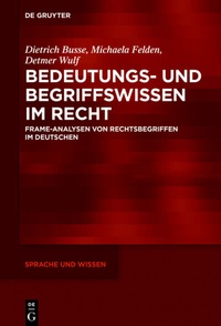 Abbildung von: Bedeutungs- und Begriffswissen im Recht - De Gruyter
