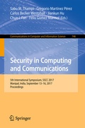 Cover: Security in Computing and Communications - Springer