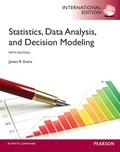 Cover: Statistics, Data Analysis, and Decision Modeling: International Edition - Pearson Education Limited