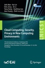 Cover: Cloud Computing, Security, Privacy in New Computing Environments - Springer