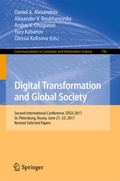 Cover: Digital Transformation and Global Society - Springer