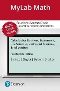 Enlarge image Cover: Mylab Math with Pearson Etext -- 24-Month Standalone Access Card -- For Calculus for Business, Economics, Life Sciences & Social Sciences, Brief Version - Pearson
