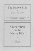 Cover: The Native Bills (1935) & Native Views on the Native Bills (1935) Book 8 - University of KwaZulu-Natal Press