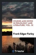 Cover: Studies and Notes in Philology and Literature; Vol. IX - Trieste Publishing