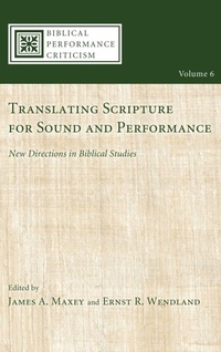 Enlarge image Cover: Translating Scripture for Sound and Performance - Wipf & Stock Publishers