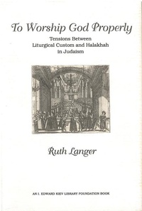 Enlarge image Cover: To Worship God Properly - Hebrew Union College Press,U.S.