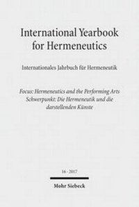 Abbildung von: International Yearbook for Hermeneutics / Internationales Jahrbuch für Hermeneutik - Mohr Siebeck