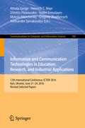 Cover: Information and Communication Technologies in Education, Research, and Industrial Applications - Springer