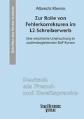 Cover: Zur Rolle von Fehlerkorrekturen im L2-Schreiberwerb - Stauffenburg