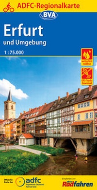 Abbildung von: ADFC-Regionalkarte Erfurt und Umgebung, 1:75.000, mit Tagetourenvorschlägen, reiß- und wetterfest, E-Bike-geeignet, GPS-Tracks Download - BVA BikeMedia