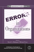 Cover: Errors in Organizations - Routledge