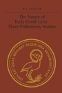 Cover: The Nature of Early Greek Lyric - University of Toronto Press