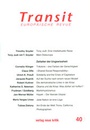 Cover: Transit 40 - Neue Kritik