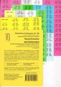 Abbildung von: SteuerGesetze Griffregister mit Stichworten Nr. 258 (2017/2018): 198 selbstklebende und farbig bedruckte Griffregister für die Steuergesetze, 192.EL - Dürckheim Verlag