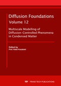 Cover: Multiscale Modelling of Diffusion-Controlled Phenomena in Condensed Matter - Trans Tech Publications Ltd