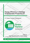Cover: Energy Efficiency in Strategy of Sustainable Production III - Trans Tech Publications Ltd