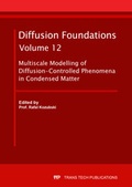 Cover: Multiscale Modelling of Diffusion-Controlled Phenomena in Condensed Matter - Trans Tech Publications Ltd