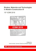 Cover: Binders, Materials and Technologies in Modern Construction III - Trans Tech Publications Ltd