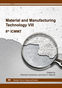 Enlarge image Cover: Material and Manufacturing Technology VIII - Trans Tech Publications Ltd