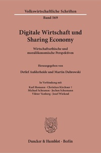 Enlarge image Cover: Digitale Wirtschaft und Sharing Economy. - Duncker & Humblot