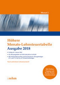 Abbildung von: Höhere Monats-Lohnsteuertabelle 2018 - Rehm