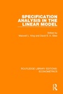 Cover: Specification Analysis in the Linear Model - Routledge