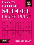 Cover: Easy to Extreme Sudoku Large Print (Pink) - Flame Tree Publishing