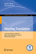 Cover: Machine Translation - Springer