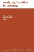 Cover: Analyzing Variation in Languages - Georgetown University Press