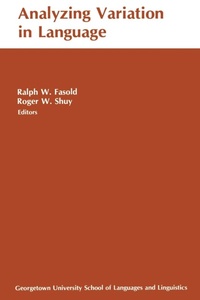 Enlarge image Cover: Analyzing Variation in Languages - Georgetown University Press