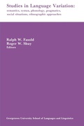 Cover: Studies in Language Variation - Georgetown University Press