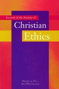 Cover: Journal of the Society of Christian Ethics - Georgetown University Press