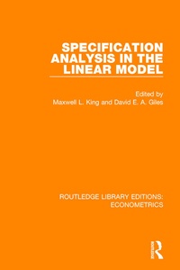 Enlarge image Cover: Specification Analysis in the Linear Model - Routledge
