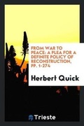 Cover: From War to Peace - Trieste Publishing