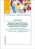 Cover: Sprachbezogene Merkmale als Erkl&auml;rung f&uuml;r Disparit&auml;ten mathematischer Leistung - Waxmann
