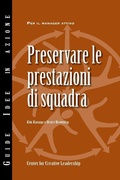 Cover: Maintaining Team Performance (Italian) - Center for Creative Leadership