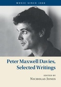 Cover: Peter Maxwell Davies, Selected Writings - Cambridge University Press