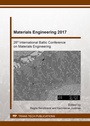 Cover: Materials Engineering 2017 - Trans Tech Publications Ltd
