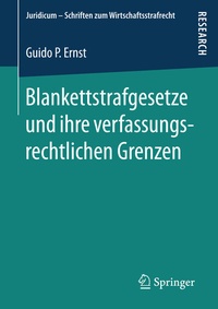 Abbildung von: Blankettstrafgesetze und ihre verfassungsrechtlichen Grenzen - Springer