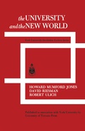 Cover: The University and the New World - University of Toronto Press