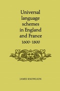 Cover: Universal Language Schemes in England and France 1600-1800 - University of Toronto Press