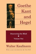 Cover: Goethe, Kant, and Hegel - Transaction Publishers
