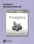 Cover: Student Solutions Manual for Prealgebra - Pearson