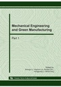 Cover: Mechanical Engineering and Green Manufacturing - Trans Tech Publications Ltd