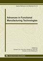 Cover: Advances in Functional Manufacturing Technologies - Trans Tech Publications Ltd