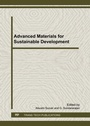 Cover: Advanced Materials for Sustainable Development - Trans Tech Publications Ltd